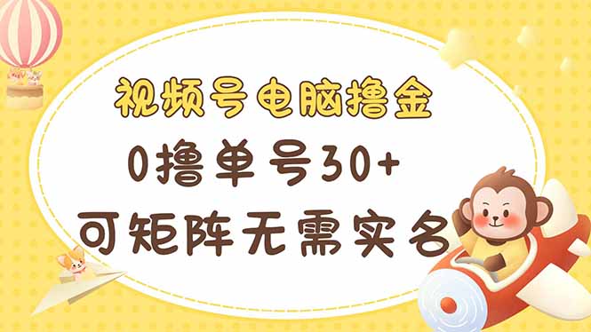 （14220期）视频号电脑撸金 0撸单号30+ 可矩阵 无需实名多号多得-星球源码网