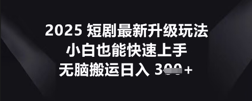 2025短剧最新升级玩法，小白也能快速上手，无脑搬运日入3张-星球源码网
