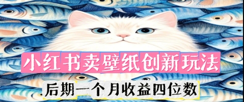 小红书卖壁纸创新玩法，后期一个月收益四位数-星球源码网