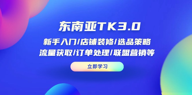 （14208期）东南亚TK3.0：新手入门/店铺装修/选品策略/流量获取/订单处理/联盟营销等-星球源码网