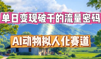 单日变现破k的流量密码，AI动物拟人化赛道-星球源码网