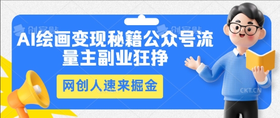AI绘画变现秘籍：公众号流量主副业狂挣，网创人速来掘金-星球源码网