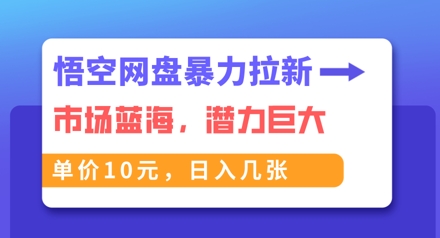 悟空网盘暴力拉新：一单10元，市场空白，日入几张-星球源码网