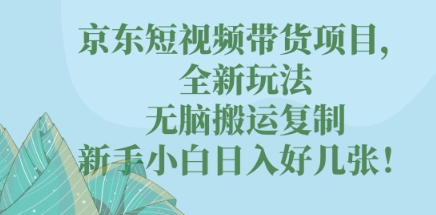 京东短视频带货项目，全新玩法，无脑搬运复制，新手小白日入好几张!-星球源码网