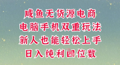 咸鱼无货源电商，多种运营方式，带你从零到一拿结果，可做代运营，也可软件一键发布【揭秘】-星球源码网
