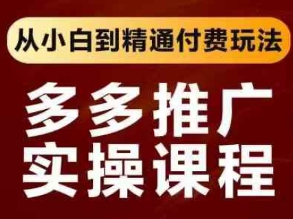 拼多多推广实操课程，从小白到精通付费玩法-星球源码网
